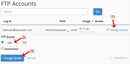 Cara Mengubah Kuota User FTP di cPanel