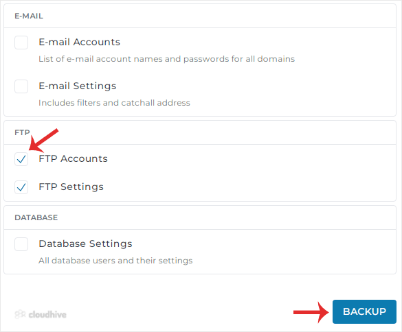 Cara Mengunduh Backup Email, FTP, atau Database Saja dari DirectAdmin