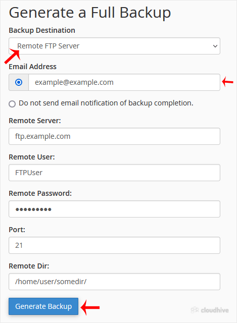 Cara Membuat Backup cPanel dan Mengirimkannya ke Server FTP