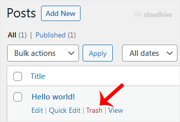 Cara Menghapus Contoh Komentar dan Postingan di WordPress